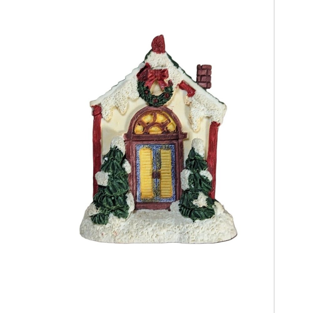 Christmas Victorian Skating Scene Happy Winter Holiday Kmart Replacement House